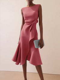 Solid Sleeveless Tulip Dress