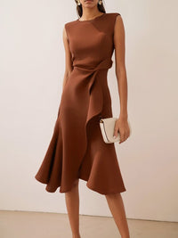 Solid Sleeveless Tulip Dress