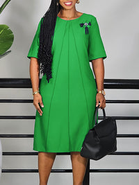 Round-Neck Midi Dress