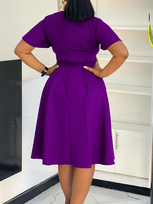 Solid Tied Midi Dress