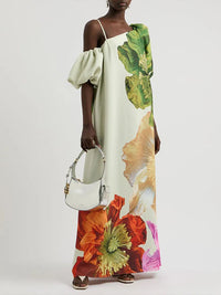 Floral Boat-Neck Maxi Dress