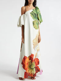 Floral Boat-Neck Maxi Dress