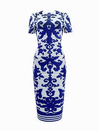 Printed Round-Neck Dress