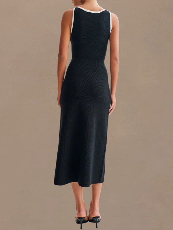 Button-Front Sleeveless Dress