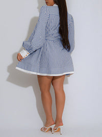 Stripe Tied Shirt Dress