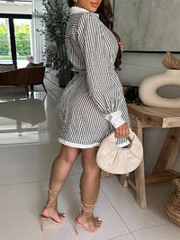 Stripe Tied Shirt Dress