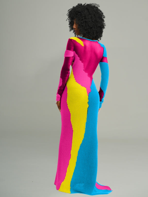 Colorblock Maxi Dress