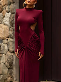 Solid Open-Back Maxi Dress