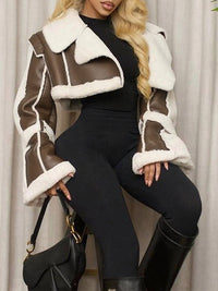 Faux-Leather Shearling Jacket