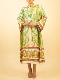 Printed Button-Front Dress