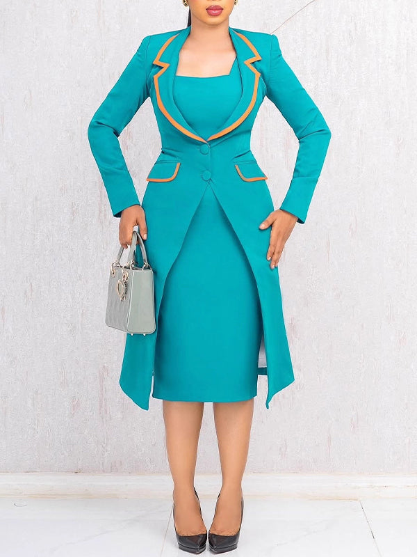 Long Blazer & Sleeveless Dress Set