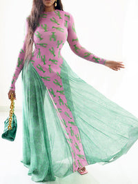 Two-Tone Combo Maxi Dress