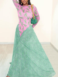 Two-Tone Combo Maxi Dress