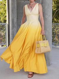 Ombre V-Neck Sleeveless Dress