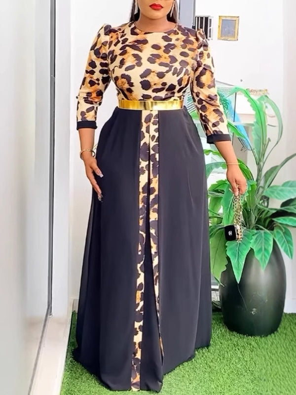 Leopard Combo Maxi Dress