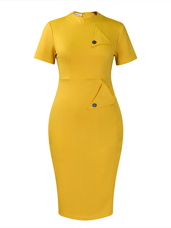 Button Bodycon Dress