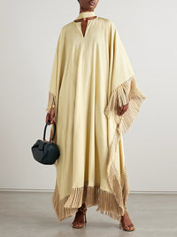 Fringe Combo Maxi Dress