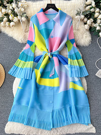 Printed Tied Shirt Dress