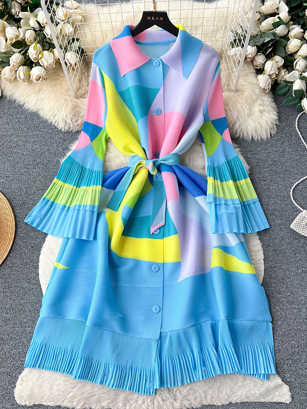Printed Tied Shirt Dress