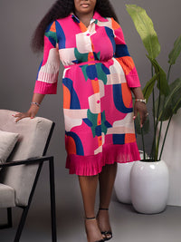 Printed Tied Shirt Dress
