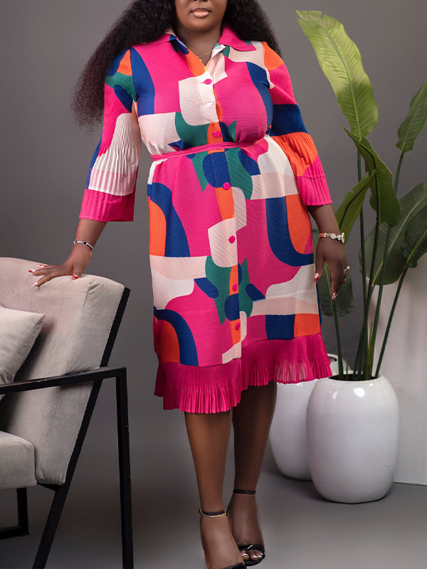 Printed Tied Shirt Dress