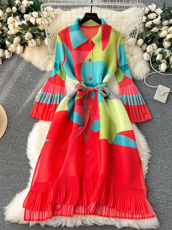 Printed Tied Shirt Dress