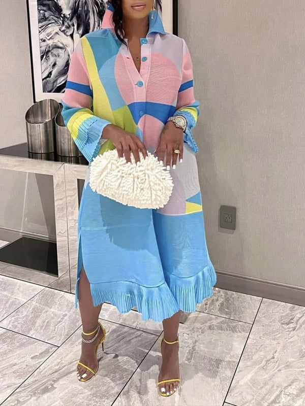 Printed Tied Shirt Dress