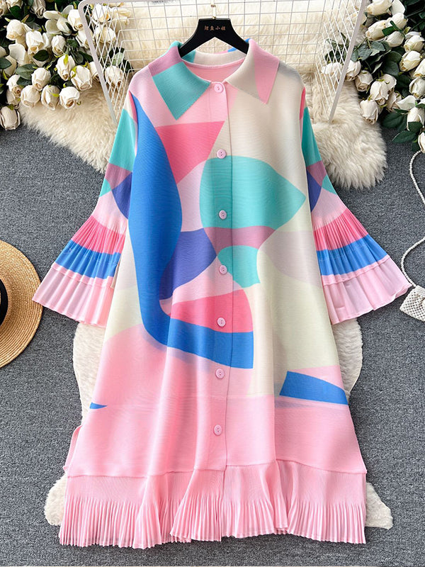 Printed Tied Shirt Dress