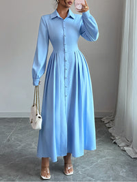 Solid Button-Front Shirt Dress