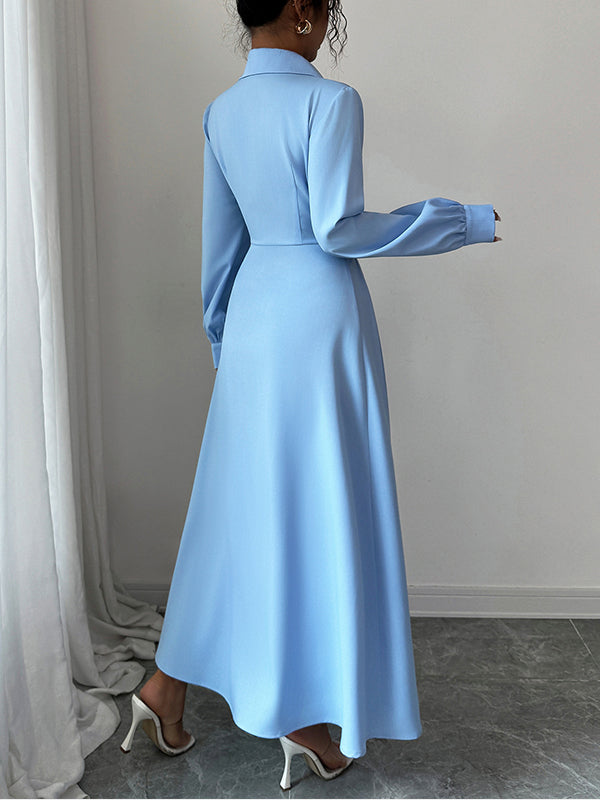 Solid Button-Front Shirt Dress