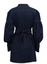 Denim Tied Shirt Dress