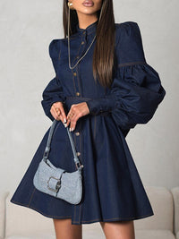 Denim Tied Shirt Dress