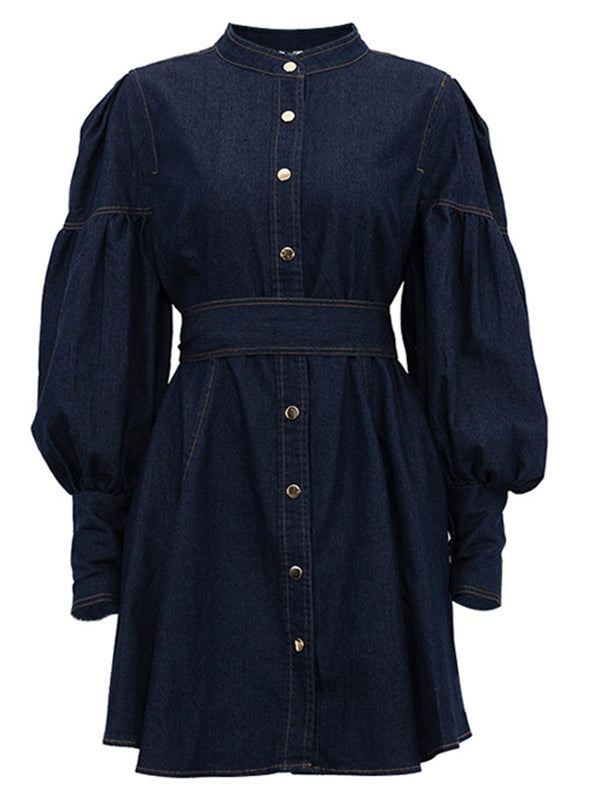 Denim Tied Shirt Dress