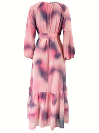 Printed Tied Ruffle Dress