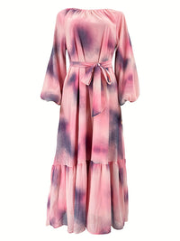 Printed Tied Ruffle Dress