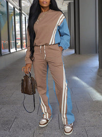 Stripe Combo Sweatshirt & Pants Set
