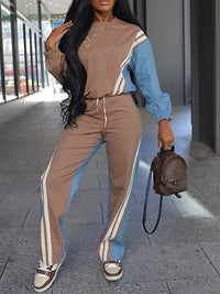 Stripe Combo Sweatshirt & Pants Set