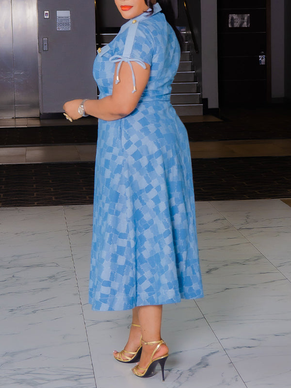Printed Tied Shirt Dress