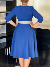 Plaid Combo Belted Dress