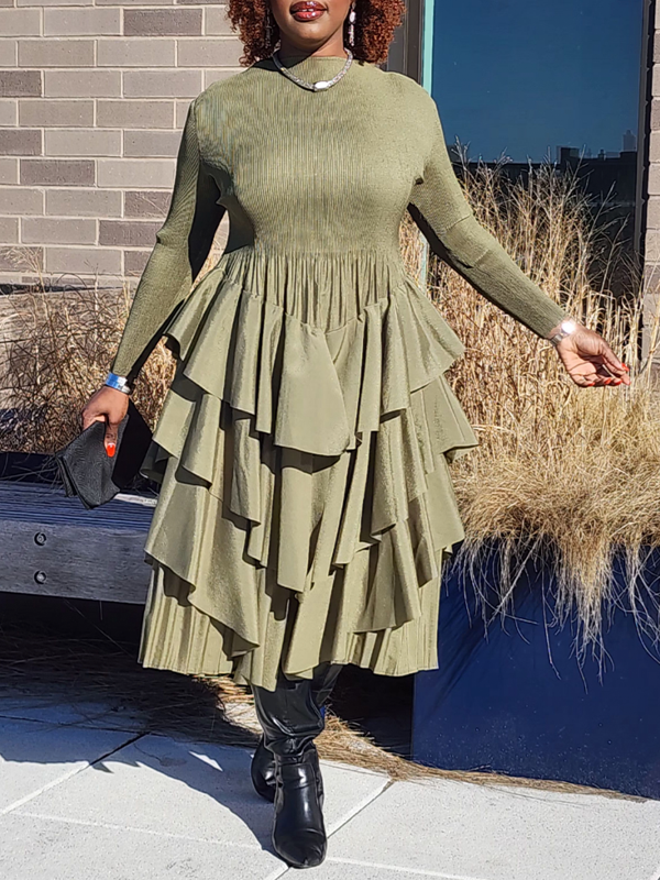 Tiered Ruffle Combo Dress