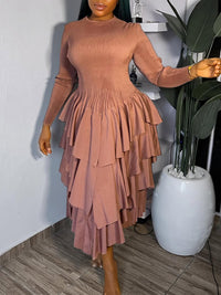 Tiered Ruffle Combo Dress
