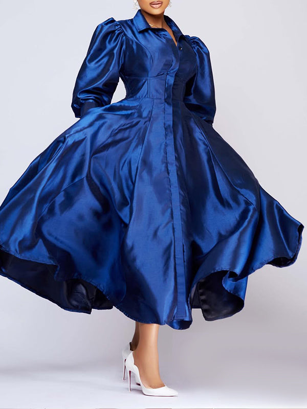 Solid Button-Front Shirt Dress