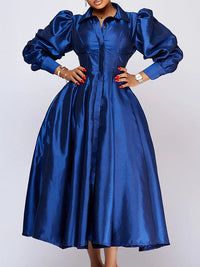 Solid Button-Front Shirt Dress
