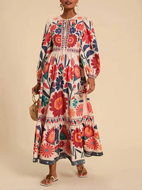 Printed Tied Maxi Dress