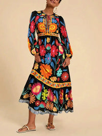 Printed Tied Maxi Dress