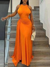 Solid Sleeveless Maxi Dress