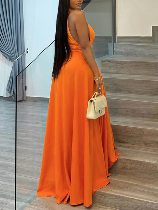 Solid Sleeveless Maxi Dress