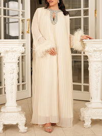 Studded Pleated Maxi Dress