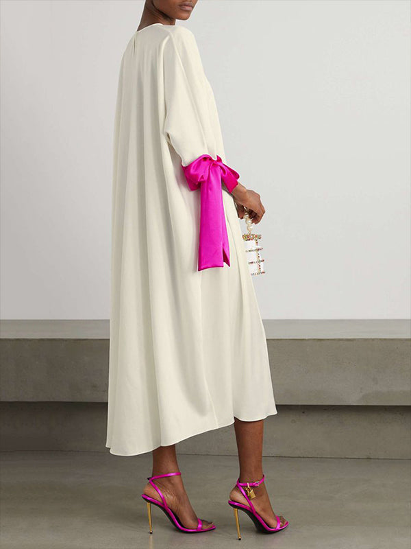 Contrast Bowknot Dress