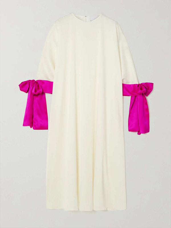 Contrast Bowknot Dress